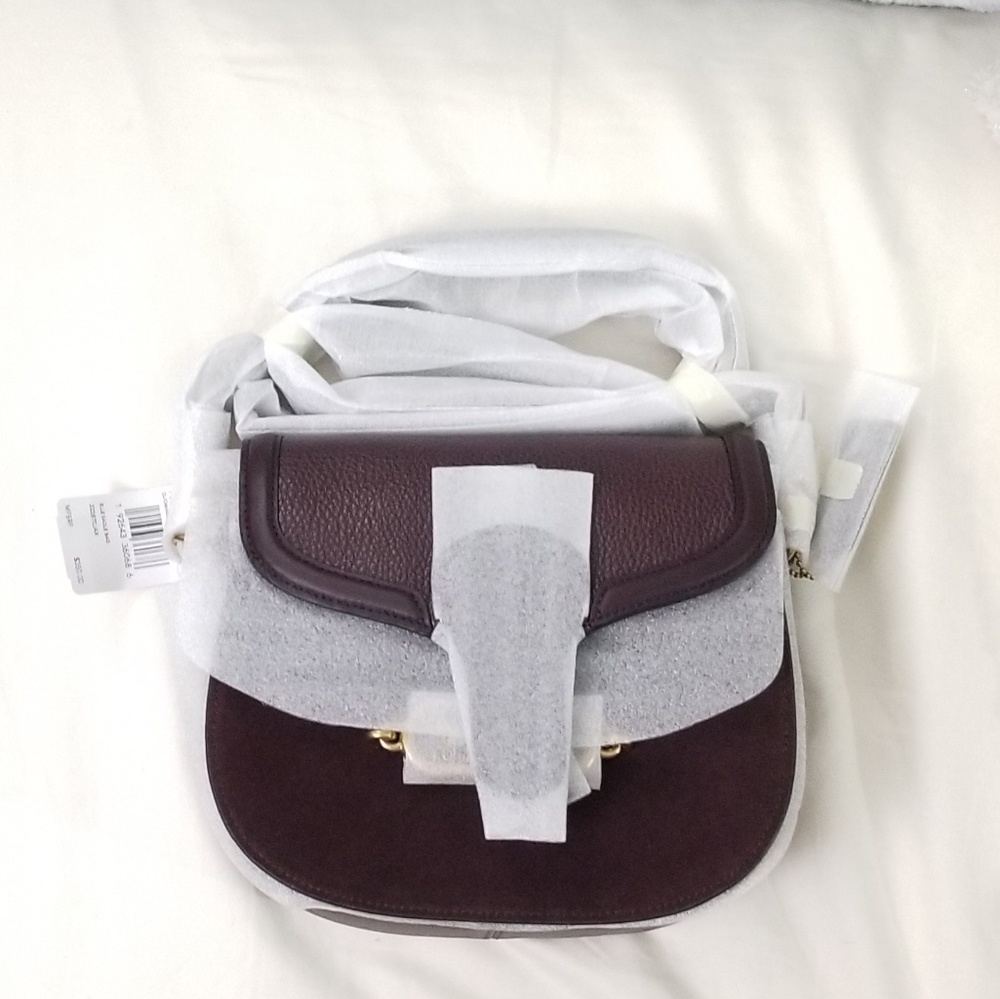 🔥LAST 1🔥NWT Coach Elle Saddle Suede Bag oxblood - Picture 6 of 8